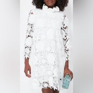 Tuckernuck | NEW Blanc Guipure Lace Daphne Preppy Formal Mini Dress Size L